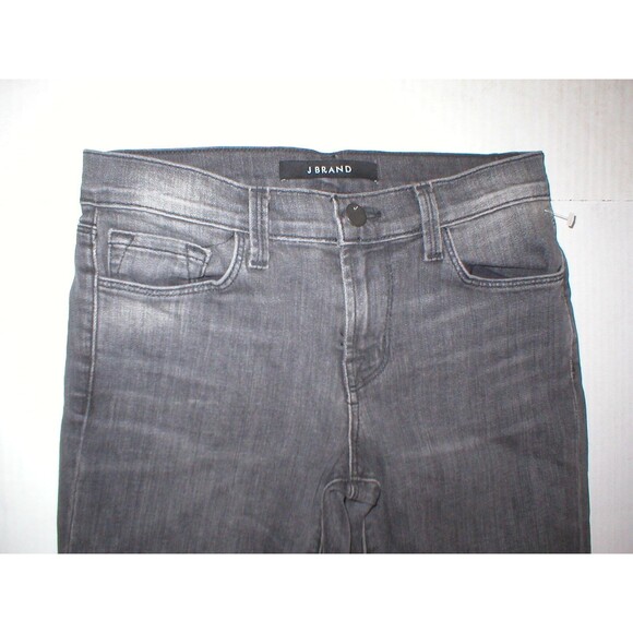 New $218 J Brand Jeans Jax Dark Gray Skinny Leg 25 Womens Distressed Charcoal - Picture 1 of 4